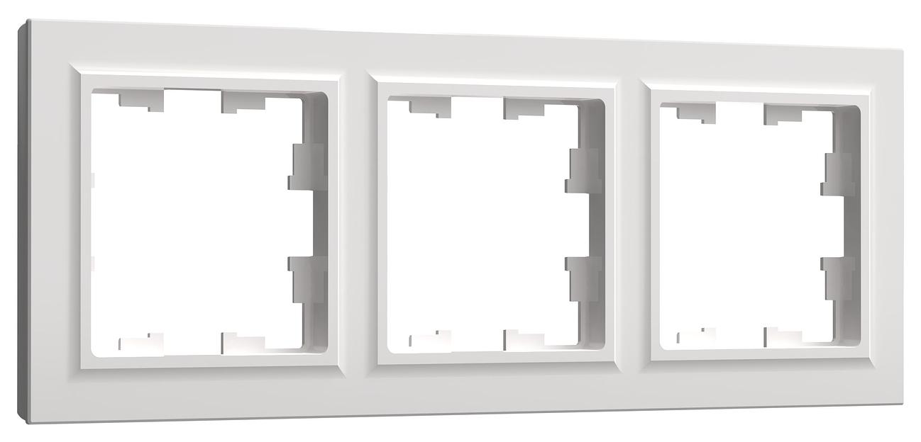 IEK BR-M32-K01 BRITE Рамка 3-мест. РУ-3-БрБ бел. фото 1