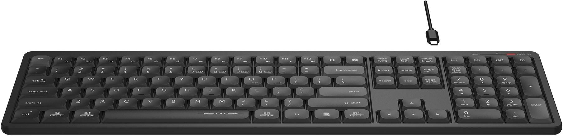 Клавиатура A4Tech Fstyler FBX55C черный USB беспроводная BT/Radio slim Multimedia (FBX55C) фото 8