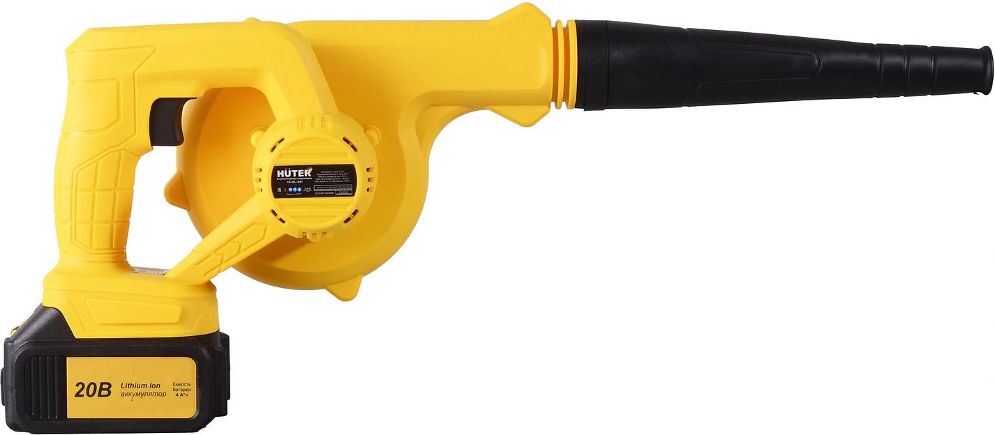 Воздуходувка-пылесос Huter CB-20/2Li пит.:от аккум. желтый фото 4