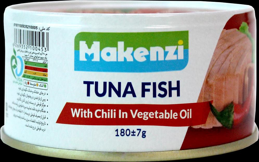 Тунец в растительном масле с перцем Чили Makenzi ж/б с ключом, 180 г ОПТ фото 2