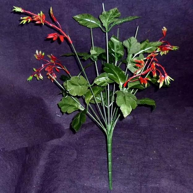 Подбукетник 7 голов и 11 тройных листов 4 велюшки 47см 161-020/096 фото 1