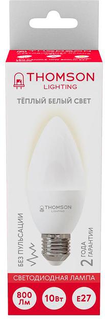 Лампа светодиодная Thomson TH-B2023 10Вт цок.:E27 свеча 220B 3000K св.свеч.бел.теп. Candle (упак.:1шт) фото 4