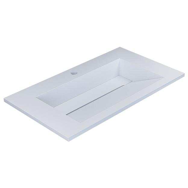 Раковина для ванной полувстраиваемая Uperwood Next 80 см, прямоугольная, белая фото 7