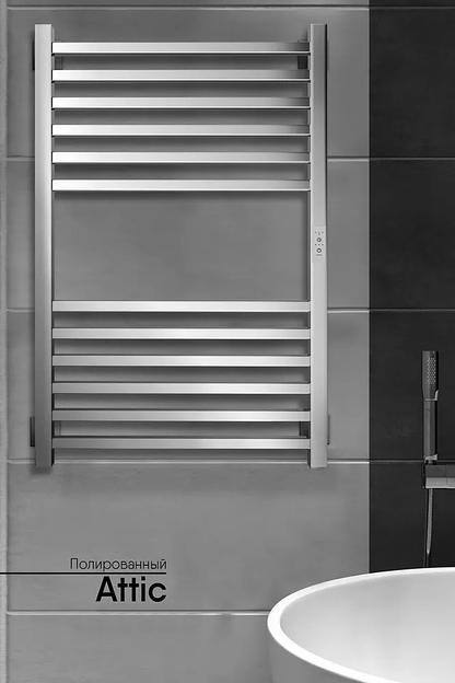 Электрический полотенцесушитель «Attic» 800х530 мм (таймер, скрытый монтаж, универсальное подключение: левый) ОПТ  фото 3