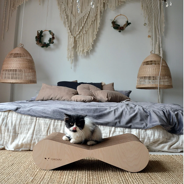 Когтеточка Тумяу «Медиум» с деревянным ободком, Premium, светлое дерево, опт фото 2