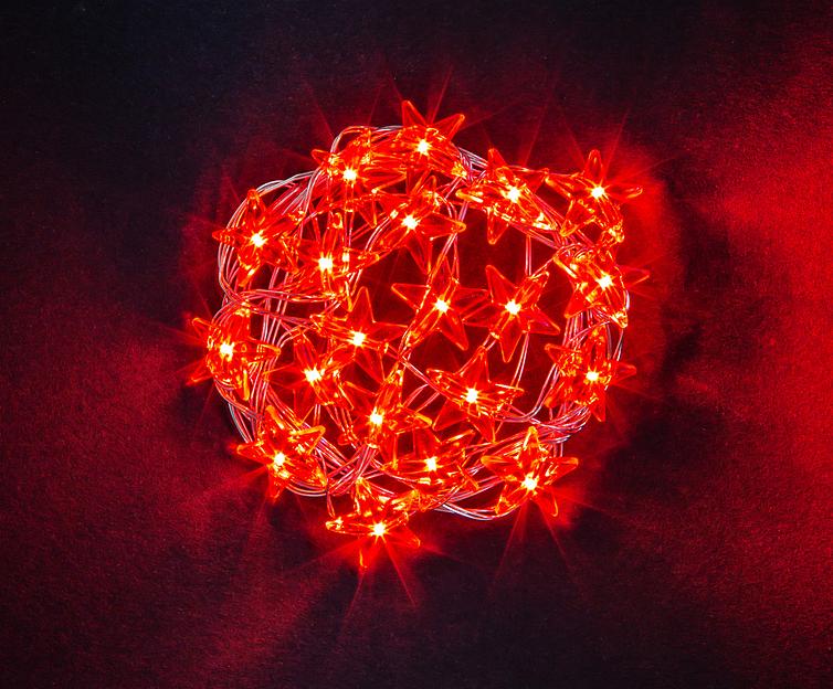 Гирлянда новогодняя светодиодная NGF-DM003-20R-2AA-красные звёздочки Navigator Group 21456 фото 1