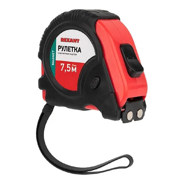 Rexant (12-9016) Рулетка измерительная Профи прорезиненный корпус, магнитная, 7,5м х 25мм фото 1