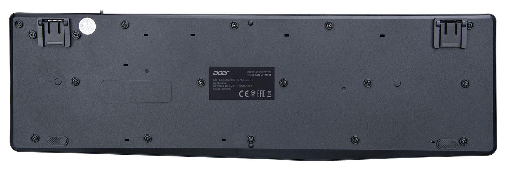 Клавиатура + мышь Acer OMW141 клав:черный мышь:черный USB фото 3