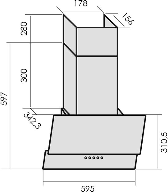 Вытяжка каминная MBS Meryta 160 Glass White белый стекло управление: кнопочное (1 мотор) фото 10
