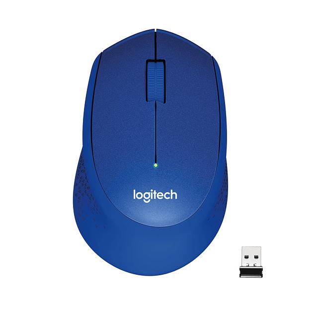 Мышь беспроводная Logitech M330 Silent Plus Blue (синяя, оптическая, 1000dpi, 2.4 GHz/USB-ресивер, бесшумная, под правую руку) (арт. 910-004925, M/N: M-R0051 / C-U0010) фото 1