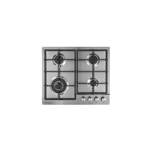 Газовая варочная панель LEX GVS 640 IX, 4 конфорки, нержавеющая сталь, серебристый фото 1