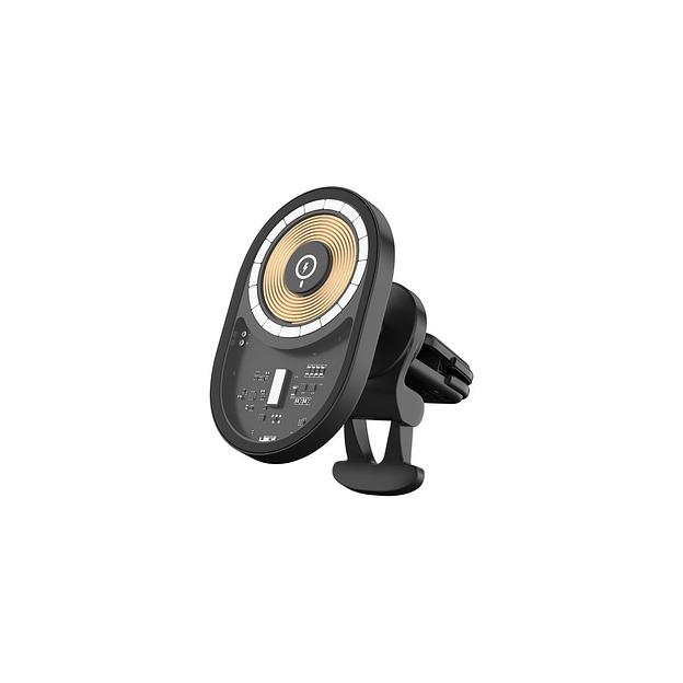 Держатель Wiiix CW-93V-B для смартфонов, магнитный, беспроводная зарядка, черный фото 1