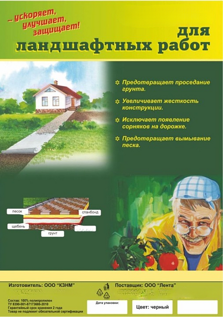 Геотекстиль чёрный 80 г/м, 35 м², ширина 1,6 м (Рулон) фото 1