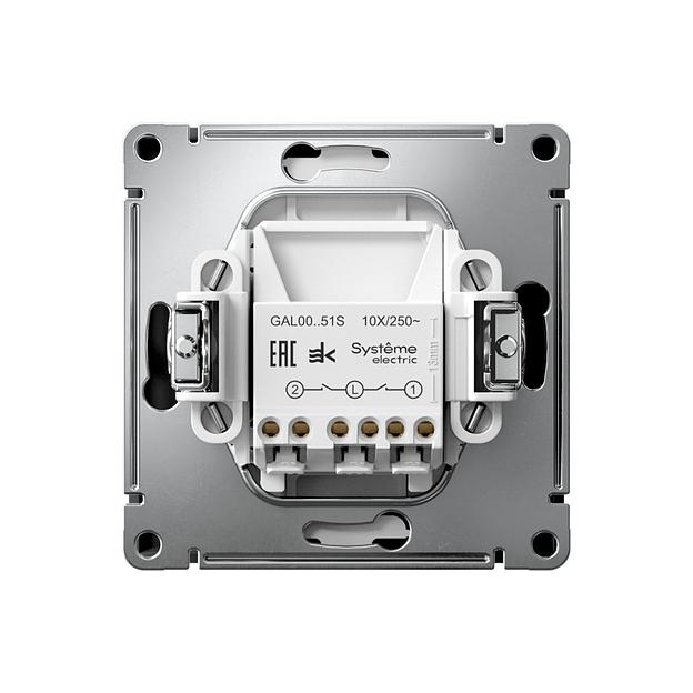 ARTGALLERY 2-клавишный ВЫКЛЮЧАТЕЛЬ, 10АХ, механизм, быстрозажимные клеммы, КАРБОН фото 2