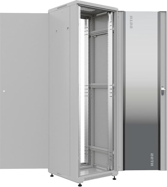 Шкаф коммутационный NTSS Премиум (NTSS-R18U6060GS) напольный 18U 600x600мм пер.дв.стекл металл 900кг серый фото 4