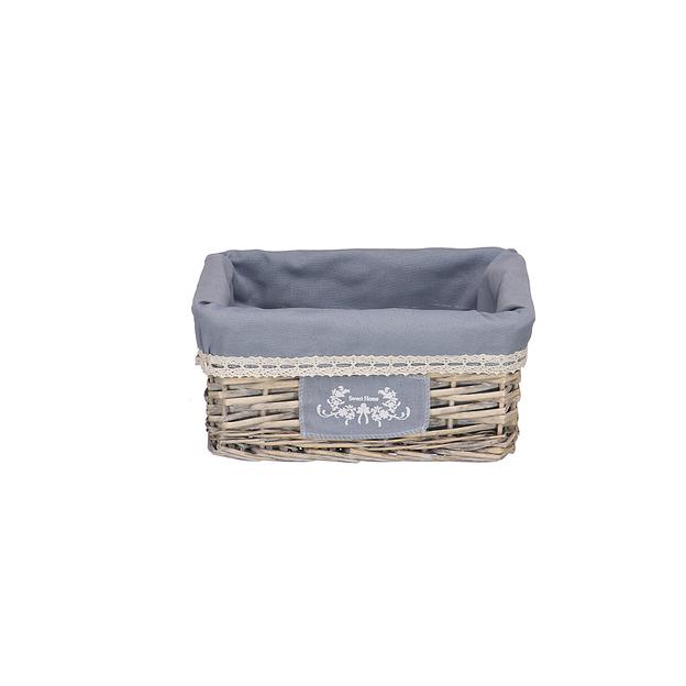 Корзина стеллажная "Лён", Д280 Ш200 В130, серый фото 1