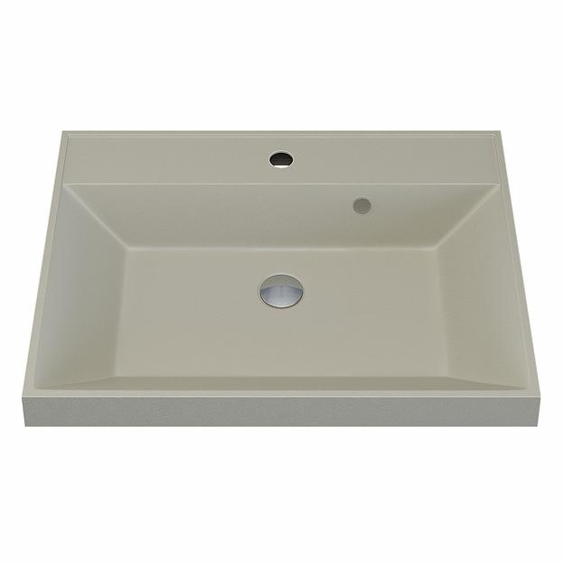 Раковина кварцевая для ванной комнаты Uperwood Classic Quartz 60 см, бежевая матовая, лён фото 5