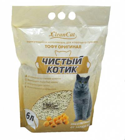Наполнитель комкующийся «Чистый котик» Тофу оригинал, 6л фото 1