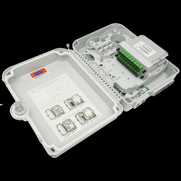 Коробка распределительная оптическая SNR-FTTH-FDB-24X (укомплектованная 2 делителями 1х8) фото 1