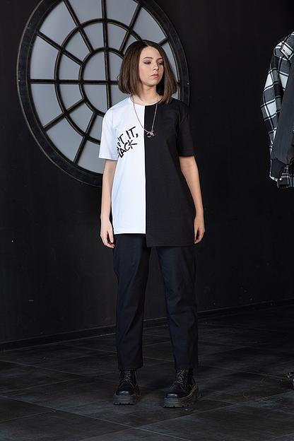 Чёрно-белая футболка унисекс с принтом Paint It, Black ОПТ фото 3