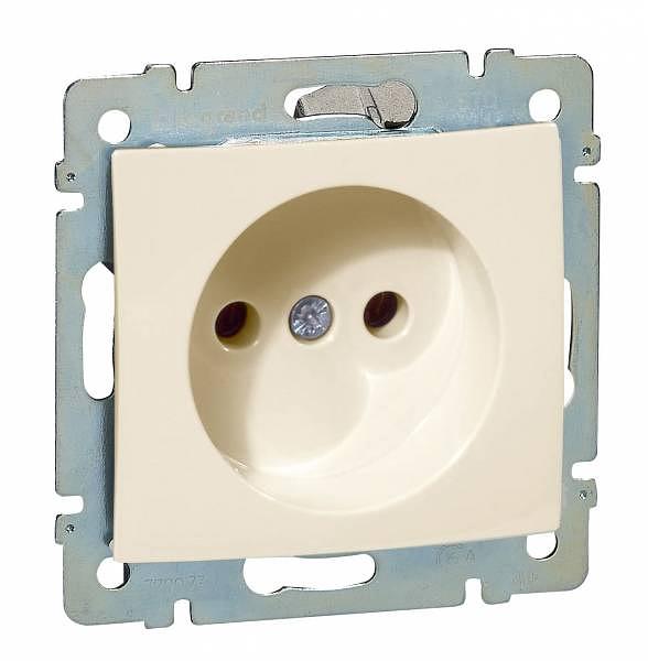 VALENA Розетка без заземления без шторок в рамку слоновая кость фото 1