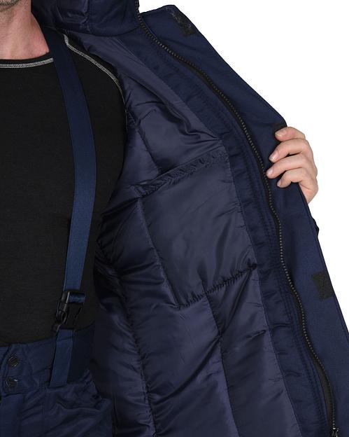 Костюм «Сириус-Рост-Норд» зимний из смесовой ткани, куртка и брюки, темно-синий с васильковым ОПТ фото 5