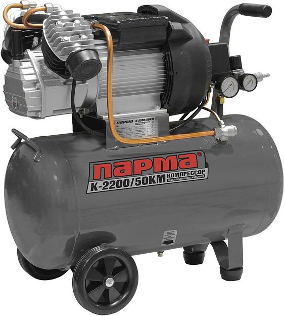 Компрессор поршневой Парма K-2200/ 50КМ масляный 356л/мин 50л 2200Вт серый/черный фото 1