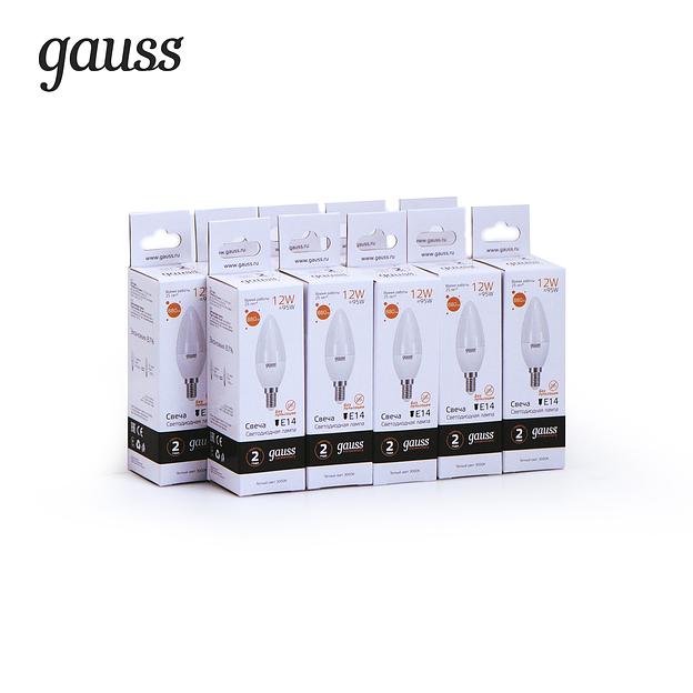 GAUSS 33112 Светодиодная лампа LED Elementary Свеча 12W 880lm E14 3000K фото 2