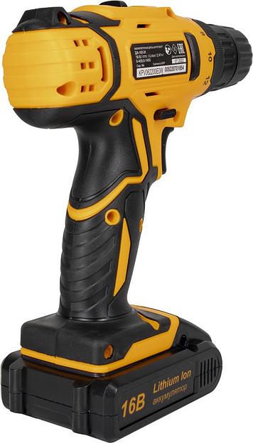 Дрель-шуруповерт Вихрь ДА-16Л-2К аккум. патрон:быстрозажимной (кейс в комплекте) (72/14/32) фото 5