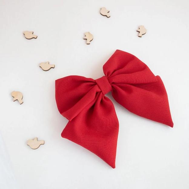 Заколка для волос Casanda Hey «Бантик» красная роза, опт фото 3