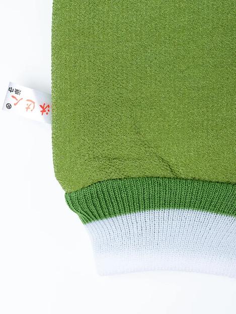 Мочалка для пилинга, скраб-рукавица, варежка скрабер зелёный опт фото 3