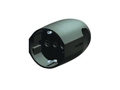 Розетка кабельная, бытовая с центральным вводом кабеля. Черная. IP20 16А 2P+E 230В фото 1