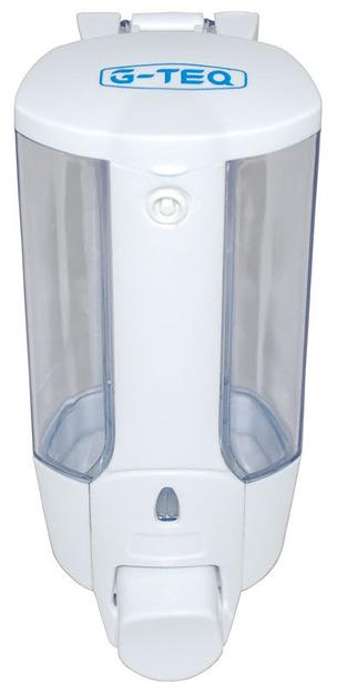 Дозатор для мыла белый G-teq 8617, 380 мл, 0,38 л, пластик белый, c ключом фото 1