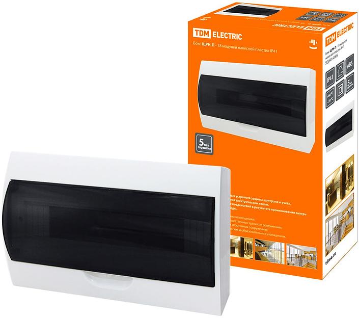 Бокс ЩРН-П-18 модулей навесной пластик IP41 TDM фото 1