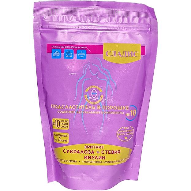 Подсластитель «Сладис» без калорий с сукралозой, стевией и инулином 200 г порошок ОПТ фото 1
