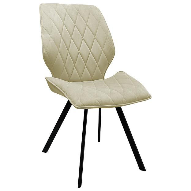 Стул BRABIX «Rombo CF-077», велюр бежевый, каркас металлический усиленный черный ОПТ фото 1