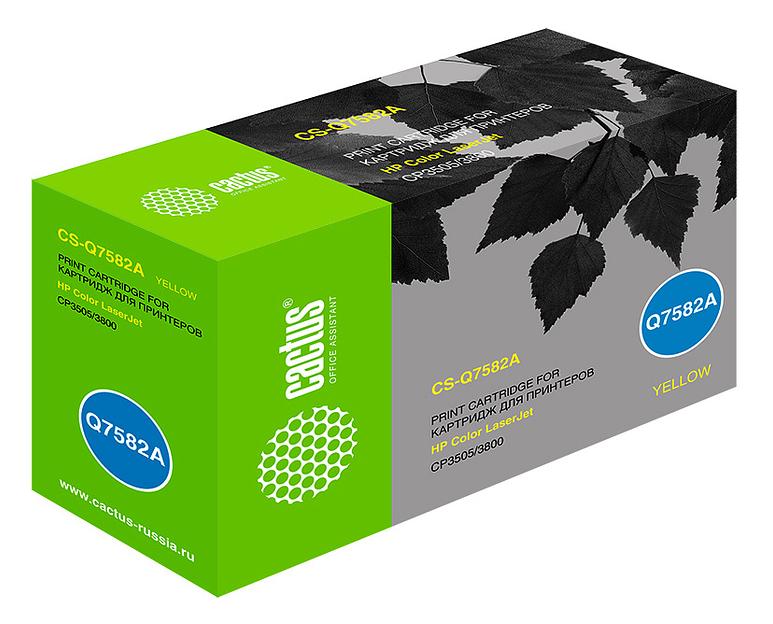 Картридж лазерный Cactus CS-Q7582A Q7582A желтый (6000стр.) для HP LJ CP3505/3800 фото 1
