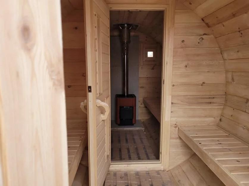 Круглая баня-бочка 4 м, Кедр, (1 секция) фото 6