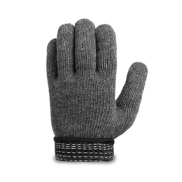 Двойные шерстяные перчатки серые 7,5 класс вязки (30% шерсть, 70% акрил) арт.55Т фото 3