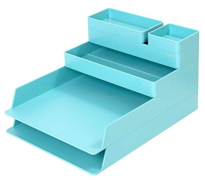 Органайзер настольный Deli ENS001blue Nusign синий пластик фото 1