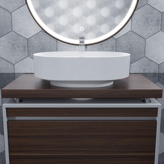 Раковина для ванной накладная Uperwood Aura 60 см, овальная, белая фото 3