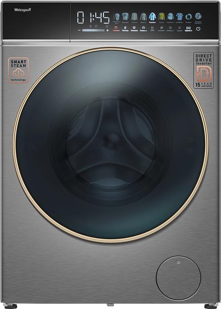 Стиральная машина Weissgauff WMD 58411 Direct Drive Inverter Premium Steam Stee загр.фронтальная макс.:11кг (с сушкой) нержавеющая сталь фото 1