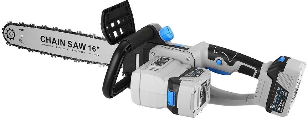 DEKO DKCHS 40 PRO Пила цепная аккумуляторная бесщеточная [083-2002] { 2х20В, 2x4.0Ач, двойное з/у } фото 3