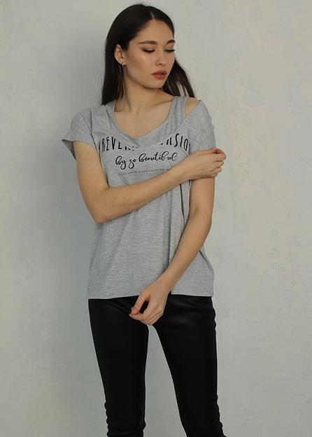 Футболка-топ женская Verenika «Прима» серый меланж 46 ОПТ фото 2