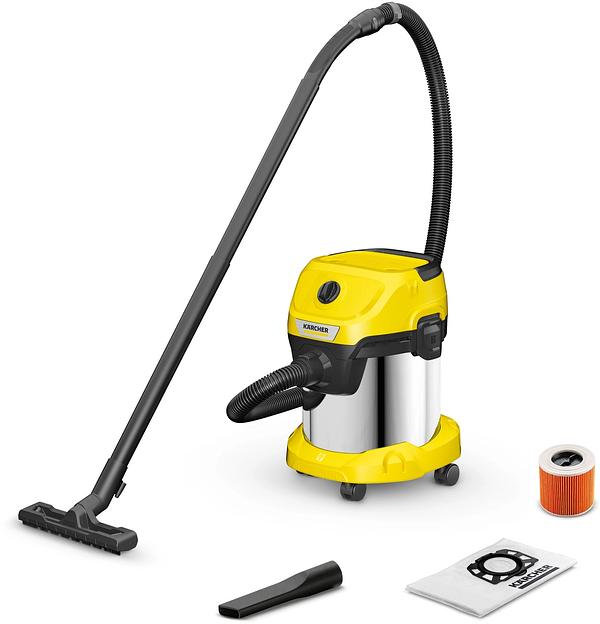 Строительный пылесос Karcher WD 3 S V-15/4/20 1000Вт (уборка: сухая) желтый фото 1