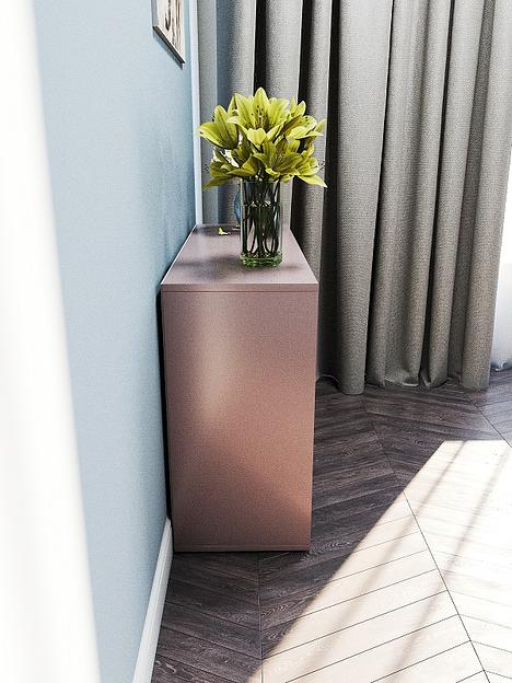 Стеллаж горизонтальный Wood&Stone «Малави» горячий шоколад (металлик) 93.4×31.2×62.8 см фото 3