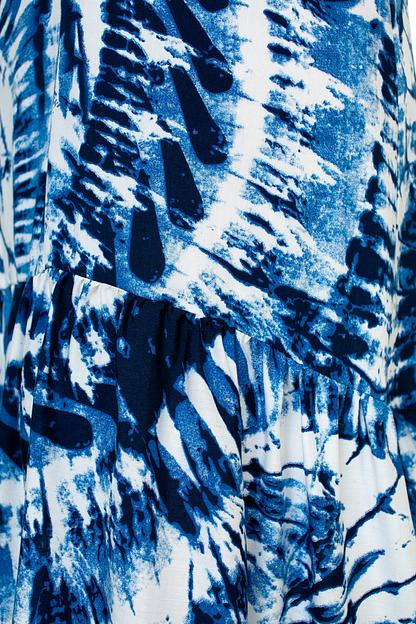 Платье штапель  6023/01/Синий, белый  фото 5