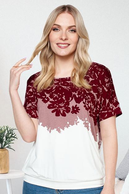 Туника  3173/04/Ц/Бордовый, бежевый  фото 1