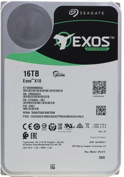 Жесткий диск Seagate Exos X18 ST16000NM004J 16TB SAS фото 1