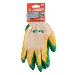 ЗУБР Перчатки "МАСТЕР" трикотажные, х/б, двойная обливная ладонь из латекса, S-M [11459-S] фото 1